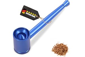 OVADA Mini Pur-Pfeife | Hochwertige Metallpfeife | Gebrauch von Tabakwaren | Leichte Reinigung | Smoking Pipe Pfeife Glas-Optik (Blau)