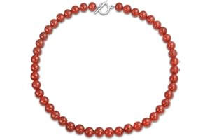 Bling Jewelry Simple Clásico Anudado a mano Creado Semi Precioso Piedra Redonda Bola 10MM Perla Strand Collar Para Mujeres 16 Pulgadas 18 Pulgadas