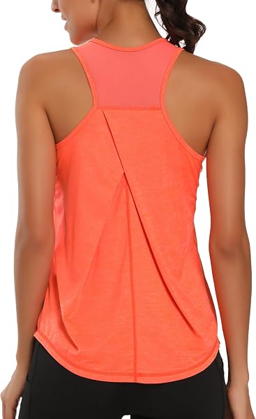 Dawnrole Camisetas Tirantes Mujer Gimnasia Yoga Corriendo Atlético Tops - 1