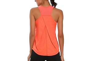 Dawnrole Palestra Donna Gym Top Senza Maniche in Rete Yoga Corsa Camicie Atletiche