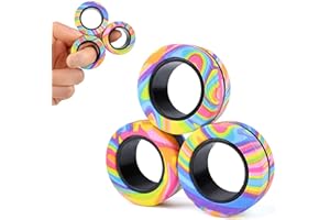 Aionly Magnetic Rings, Finger Spinner Fidget Toys, Stress Relief Gadgets for Anxiety, Magnetic Toys For Ages 4-10, Christmas Stocking Filler Gift For Boys Girls 4 5 6 7 8 Years Old (Multicolor)