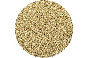 GKELALY Glasperlen 2mm, Goldene Perlen für Freundschaftsarmbänder, 12500 Stücke Rocailles Perlen Kleine Perlen für Machen Schmuck Ohrring Armbänder Halskette
