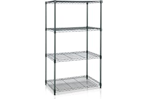 Display Guru 4 Tier Wire Shelving System Heavy Duty Steel Kitchen Garage Storage Wire Shelving Shelf Rack 1000 mm x 350 mm x 1800 mm (Dark Green)