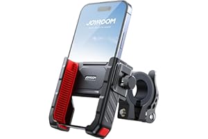 JOYROOM Support Telephone Moto, [Absorption Chocs Antidérapante] Support Téléphone Vélo du Guidon [1s Verrouillage et Libère] Universel Porte Telephone Moto pour iPhone, Samsung 4,7" -7" Smartphone