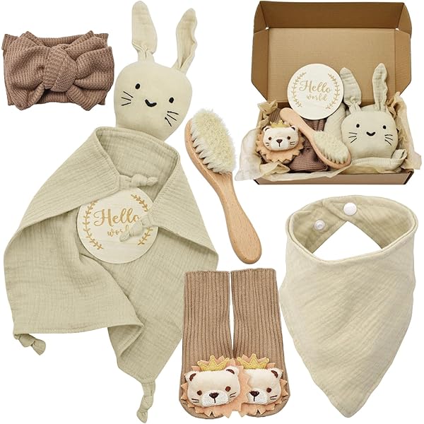 Babykajo Ensemble De Câlins Personnalisé En 3 Pièces - Couverture Avec Nom, Serviette à Capuche En Coton, Gant De Toilette Pour Bébé - Cadeaux