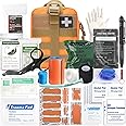 74 Piece Camping First Aid Kit Ifak Trauma Kit, Molle Tactical First Aid Kit Refill Supplies for Survival Camping Hiking Travel (Orange)