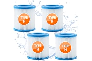woejgo Pool Filter Type H for Intex Pool Pump 29007, Filter Cartridges Size H Replacement, 4pcs