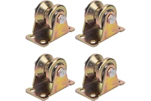 SEWOKON 4 Pcs V Groove Pulley Wheels, Pulley Wheel, Small Wheels, Pulley System, Rope Pulley, pulley block, Heavy Duty Rigid Caster V Groove Track Roller for Sliding Gate Load Capacity 440 lbs/200kg.