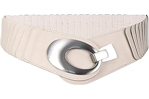 Irisaa Wide Women's Elastic Waist Belt Stretch Belt with Hook Closure