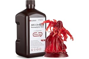 ELEGOO ABS-Like Resin 3.0 Plus, Ulepszona Żywica Fotopolimerowa do Drukarek 3D, Wyższa Odporność Na Ciepło, Szybkie Utwardzanie, Wysoka Precyzja, Niełamliwość, 2000g Czysty Czerwony