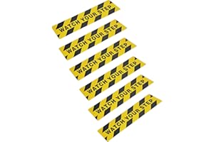 ONTWIE 6" x 24" Watch Your Step Floor Tape Anti Slip Warning Sign Sticker Adhesive Non- Slip Abrasive Decal for Workplace Home Safety Wet Floor Caution (6" x 24" / 6pcs)