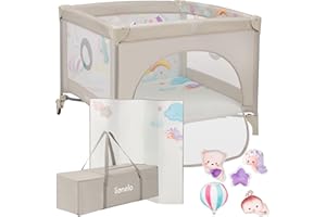 LIONELO Kojec dziecięcy 2 w 1 Łóżeczko Turystyczne Podróżne MILLE PLUS do 15 kg 0-36 miesięcy, Boczne Wejście, Materac 3D, 2 Koła z Hamulcem Łatwe Składanie, Torba Transportowa