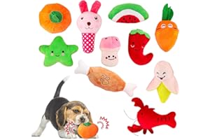 Glaublieb 10 PCS Juguetes para Perro con Chirriador Squeaky, Lindos Interactivos Juguetes de Peluche Suave para Perros Pequeños para Aliviar el Aburrimiento, hasta 12 kg
