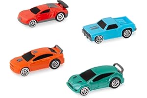 DRIVEN BY BATTAT Driven Turbocharge zestaw 4 samochodów wyścigowych – mini samochody, pojazdy, samochody wciągane, zestaw upominkowy – zestaw zabawek dla dzieci od 3 lat