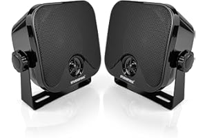 STUDIOFINIX 4-Zoll-wasserdichte Marine-Lautsprecher 120W 2-Wege Heavy Duty für Außenbereiche, Boote, ATV, UTV, Jeep, Golfcart, Traktor (SCHWARZ)