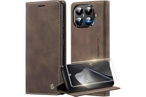 Deisyzy Handyhülle für Xiaomi 15T Pro 5G Hülle mit Schutzfolie, [Kartenfach] [Ständer] Premium PU Leder Schutzhülle, Magnet Klappbar Klapphülle Flip Case Kompatibel mit Xiaomi 15T Pro - Kaffee
