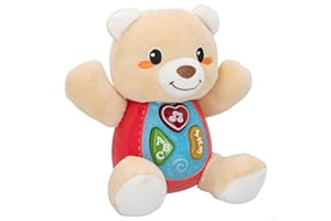 winfun 46859 - Oso de peluche interactivo, para bebés, +3 meses, blandito, Juguetes primera infancia, con melodía y luces