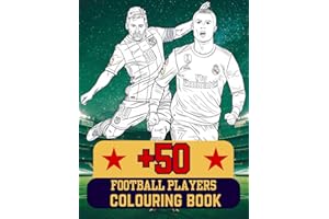 +50 Football Players Colouring Book: World soccer stars to color for kids 6 to 12 years old