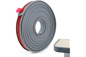 POSYLANE 5M*18MM Furniture Edge Banding Tape, Self Adhesive TPE Kitchen Plinth Sealing Strip, Flexible U-Shaped Worktop Edge Trim Band, Safety Guards for Cabinet Wardrobe Table Corner Restoration(Grey)