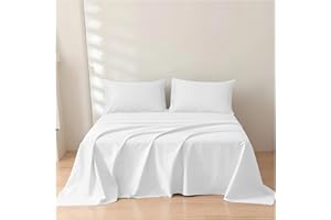 Rehan & Co Flat Sheet Super King Size White 100% Egyptian Cotton 300 Thread Count Hotel Quality Bedding Plain Dyed Breathable Flat Bed Sheets (275cm x 310cm)