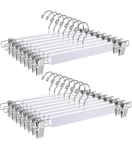 Hangerworld 30 Grucce Legno D'Acero 45cm – Appendini Con Gancio Girevole E Barra Per Pantaloni