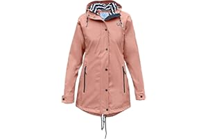 MADSea Damen Regenmantel Friesennerz 620 | halblanger wasserdichter Regenparka | winddicht mit maritimen, weiß/blauen Innenfutter