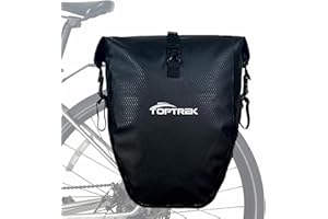 toptrek Fahrradtaschen für Gepäckträger, 23-28L Fahrradtasche Gepäckträger Wasserdicht, Gepäckträgertasche mit Reflektoren, F