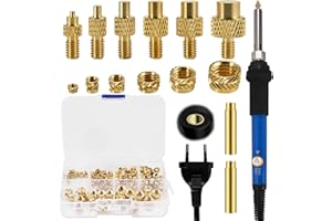 Philtool Gewindeeinsätze Lötspitzen Set, Lötkolben mit 140tlg. Gewindeeinsätze M2/M3/M4/M5/M6/M8, 6tlg. Lötspitzen für Gewindeeinsatz, Einschmelzgewinde Set Kompatibel mit 3D Drucker Zubehör