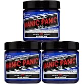 Manic Panic Blue Moon Classic Creme Vegan &amp; Cruelty-Free Semi-Permanent Hair Color, 3 x 4 fl oz