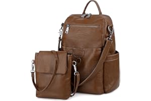 UTO Femme Sac à Dos avec Sangle Multi Poches Bien Organisé Similicuir Doux Vogue Cuir Synthétique