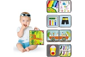 Boczif livre calme pour les tout-petits, jouets Montessori livre occupé avec des activités éducatives d’apprentissage préscolaire pour les garçons et les filles, activité de livre pour les tout-petits