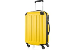 HAUPTSTADTKOFFER - Spree - Equipaje de Mano, Maleta rígida, Trolley expandible, 4 Ruedas Dobles, TSA, 55 cm, 42 litros, Amarillo