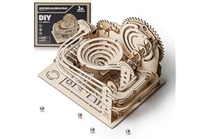 SainSmart Jr. Puzzle 3D de madera con pista de canicas Trackball modelo de construcción para adultos, pista de bolas mecánica, rompecabezas de madera con soporte acrílico, kit de construcción de