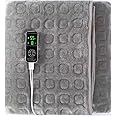Blissbuilt Grey Heated Throw Electric Blanket,Heated Blanket Machine Washable Soft Micro Fleece Electric Throw Overblanket With Timer And Temperature Control