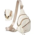 OSOCE Crossbody Bag with Anti-Theft Crossbody Bag Women RFlD Pocket, Small Shoulder Bag with Anti-Theft Zipper Clips, Adjustable Strap, Perfect for Shopping and Travel.（White）