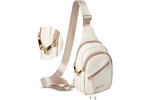 OSOCE Sac Bandoulière Femme Anti-Vol avec RFID - Sac Poitrine Sécurisé à Anneau Antivol - Banane Femme Élégante pour Voyage et Quotidien (sac de poitrine moderne)