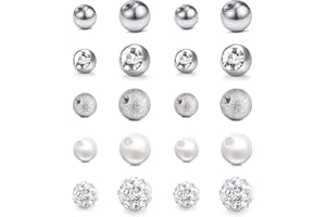 Mayhoop 14G 16G 3mm 5mm 8mm Piercing Kugeln Piercing Balls Ersatzkugeln für Körperschmuck aus Edelstahl und klarem Acryl Barbell Teile für Lippenringe/industrielle Barbell/Nippelringe/Zungenringe