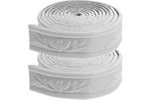 VICASKY 2 Rolls 3D Embossed Foam Molding Trim - Self-Adhesive Wall Skirting Border Sticker with Wallpaper Border and Decal - for Wall Trim and Decoration