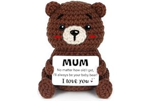 CheriGift Mum Gifts for Mum from Daughter Son, Handmade Crochet Teddy Bear Desk Decor, Cute Emotional Support Present for Mummy Mama Step Mother on Christmas, Birthday, Mothers Day