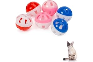 PARENCE - Lot de 6 Balles de Jeu pour Chat 4 cm – Jouets Interactifs avec Grelot – Accessoire Amusement et Exercice Chaton et Chat Adulte)