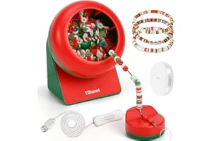 Tilhumt Tonperlen-Spinner für die Schmuckherstellung, Elektrischer Perlendreher für Armbänder Machen, Tonperlen Schüssel mit Nadeln und Faden für Halskette DIY Geschenk Machen (Patentiert)