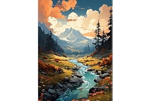 luckyarina Malen Nach Zahlen Erwachsene Berg-Gebirge Malen Nach Zahlen Erwachsene Leinwand,Landschaften Paint by Numbers Adult DIY für Geschenk Home Wand Décor 30x40cm