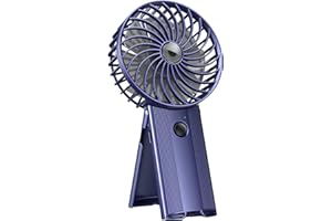 NONGAMX Mini Ventilateur Portable Silencieux Rechargeable: Petit Ventilo Ventilateurs Batterie Portatif USB Table Fan Main Ventillateur de Poche avec 4 Vitesses et 7 Lames Pour Voyage Bureau Maison - (bleu)
