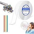 D-fix® Nano Tape with 1 Glitter Flakes Stars 3 Straw for Balloon Double Sided Ivy Grip Tape for Walls Washable Reusable Strong Sticky Strips Multicolor Moon & Heart Art and Craft DIY kit