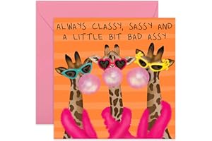Central 23 - Fun Birthday Cards For Her - 'Always Classy Sassy And A Little Bit Bad Assy' - Cheeky Mothers Day Card For Her - Sister Birthday Card - Best Friend Birthday Card - Comes With Stickers