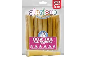 Glorious Treats and Chews – Natural Beef and Cow Tail Dog Chews – Air-Dried, Long-Lasting Treats and Natural Bones for Chewing, No Additives or Preservatives, Suitable for All Breeds and Sizes