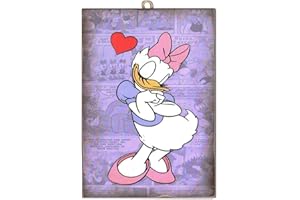 KUSTOM ART Quadro Quadretto Stile Vintage Serie Personaggi Cartoon Paperina Stampa su Legno 18x25 cm