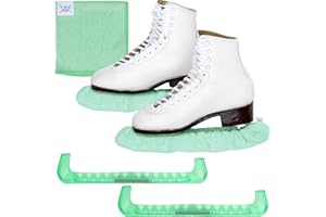 CRS Cross Skate Guards, Soakers and Towel Gift Set - Ice Skating Guards and Soft Skate Blade Covers for Figure Skating or Hockey (Mint, Medium)