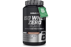 BioTechUSA Iso Whey Zero Black - Proteine con Creatina, Zinco, Vitamina B3 e Aminoacidi | 90% di Proteine | Senza Zucchero, Senza Lattosio, Senza Glutine, 908 g, Cioccolata