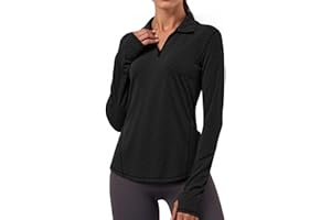 Gyabnw Maglia Sportiva Donna Manica Lunga con Zip Maglietta Palestra Traspirante Elasticizzata T Shirt Palestra Donna Elegante per Fitness e Tempo Libero Trekking Tennis